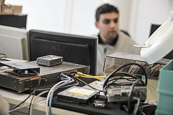 PC-Testplatz Nahaufnahme